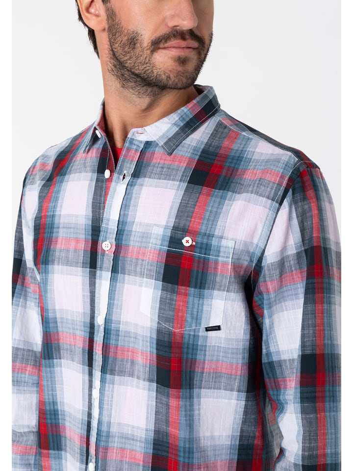 Timezone Hemd - Regular fit -  in Weiß/ Dunkelblau/ Rot günstig kaufen