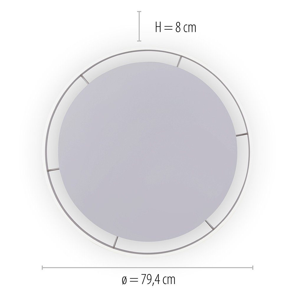 Paul Neuhaus Smarte LED-Leuchte LED Deckenleuchte rund Ø 79cm Q-Vito, Smart Home, CCT-Farbtemperaturwechsel, Dimmfunktion, Memoryfunktion, mit Leuchtmittel, CCT-Lichttemperaturwechsel, dimmbar Fernbedienung