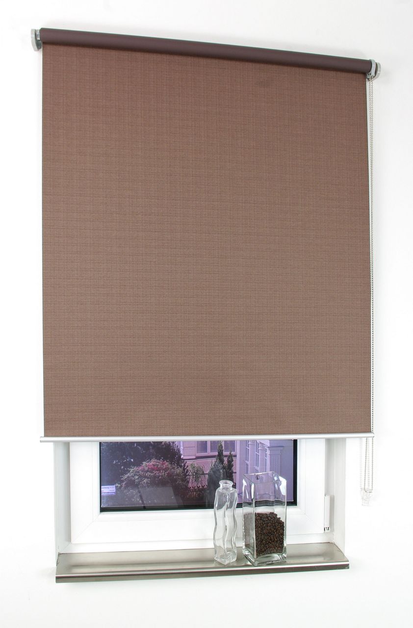 Bella Casa Rollo, Seitenzugrollo Verdunkelung, 175 x 120 cm, Struktur braun
