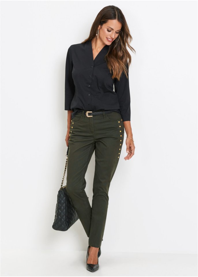 Bluse mit Stehkragen