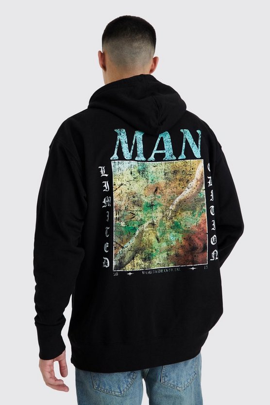 Oversize Hoodie mit abstraktem Print