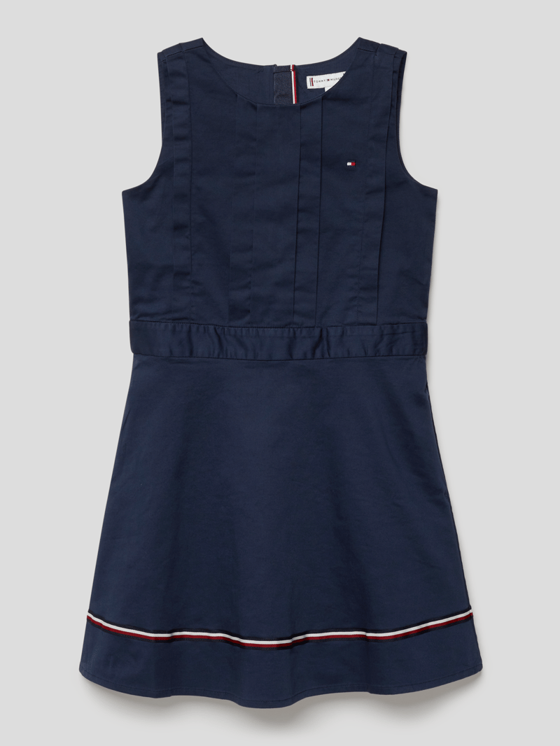 Kleid mit Rundhalsausschnitt in marineblau