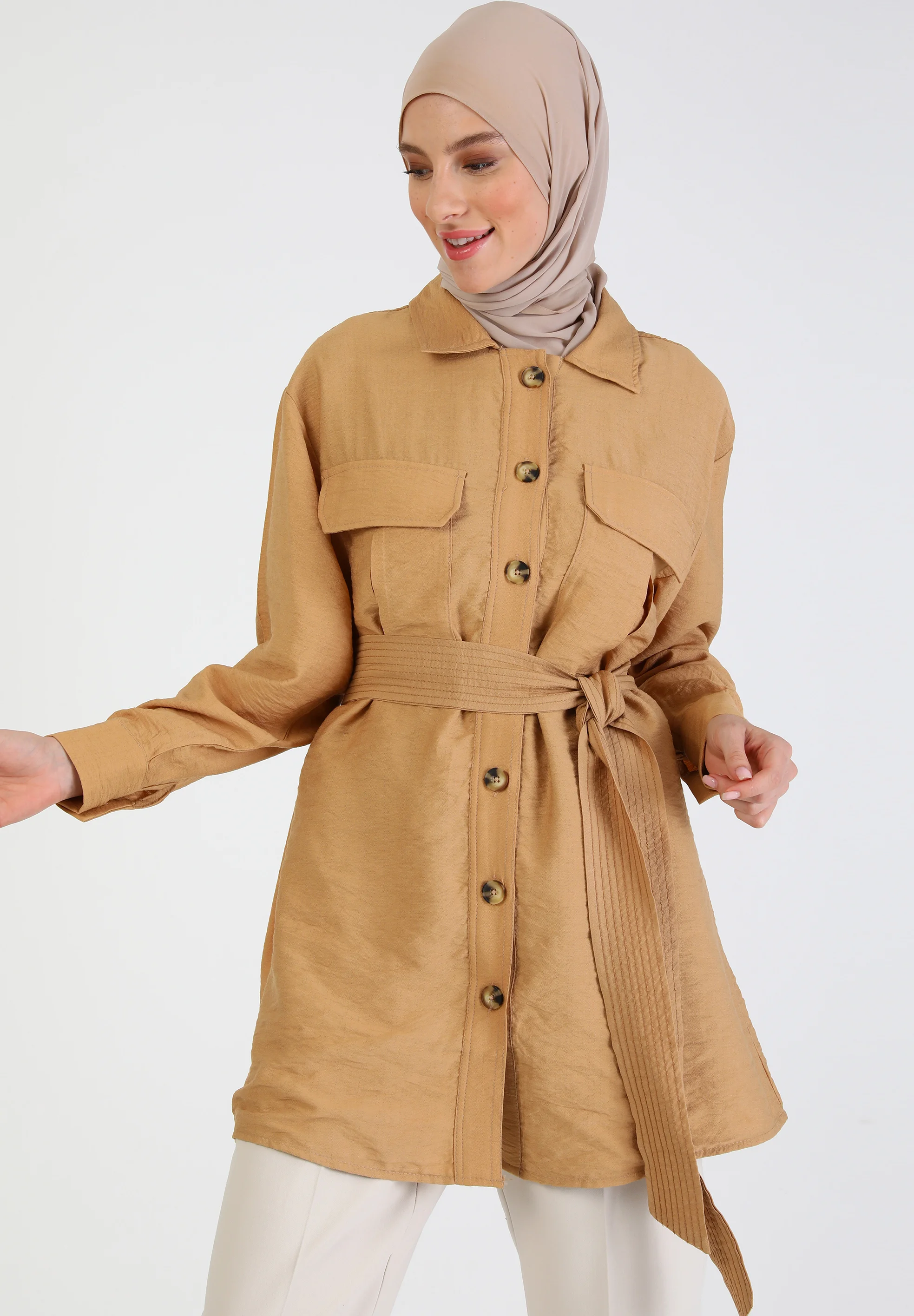 Modanisa POINT COLLAR REFKA - Gabardina