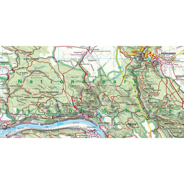NATIONALPARKREGION SÄCHSISCHE SCHWEIZ, WANDERKARTE 1:25.000 - Wanderkarte