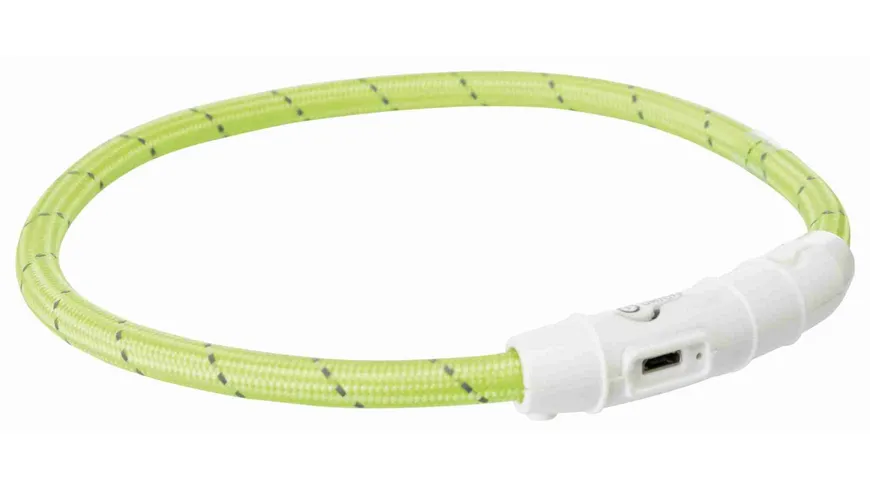 Trixie Leuchtring Flash USB grün M-L 45cm / ø 7mm Hunde Zubehör