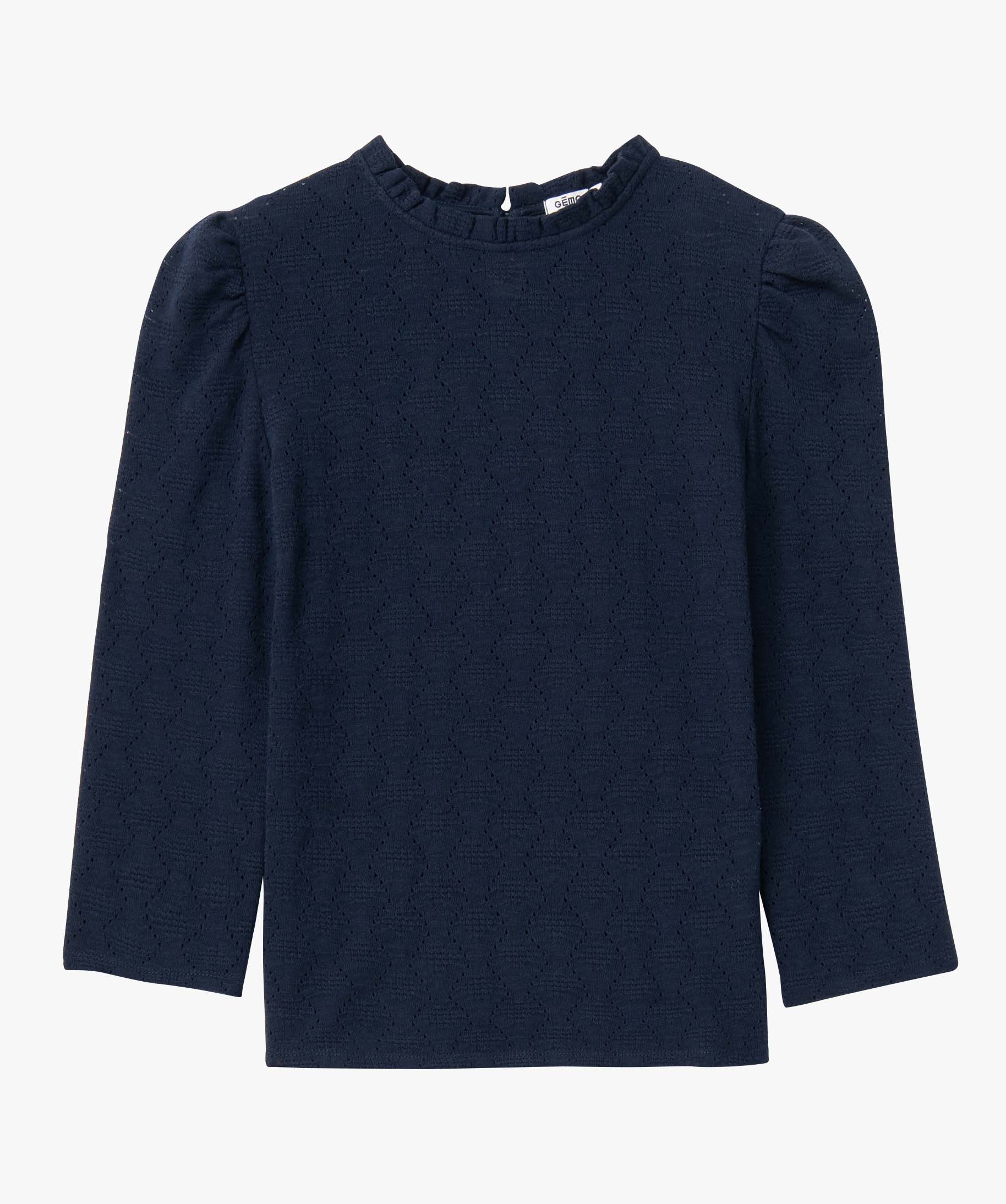 Tee-shirt femme à manches longues en maille texturée noir | GEMO