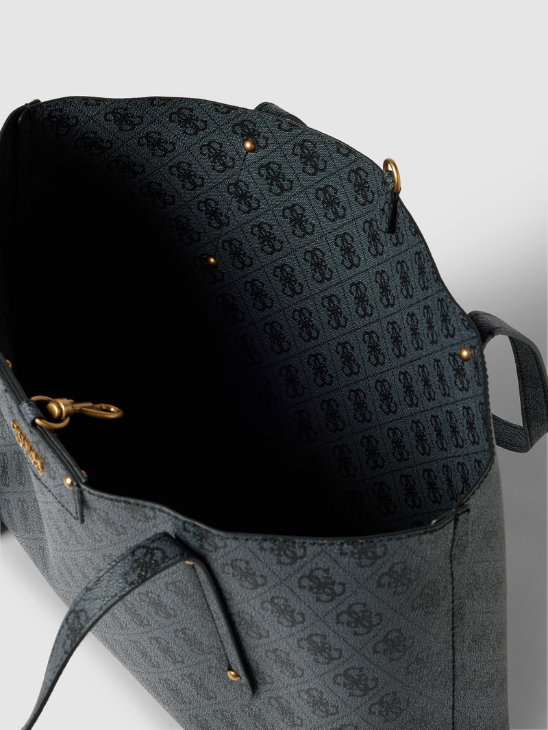 Shopper mit Allover-Muster Modell 'ECO BRENTON' in schwarz