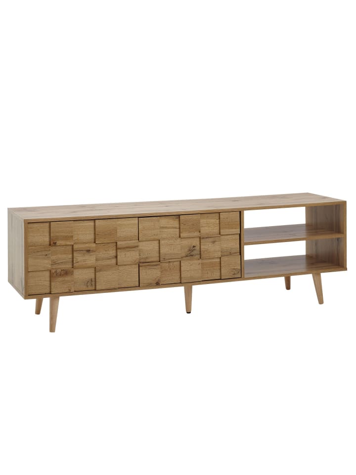 KADIMA DESIGN Eichen-Dekor Lowboard, TV-Unterschrank, Aufbewahrung, bis 70-Zoll TV günstig kaufen onesize