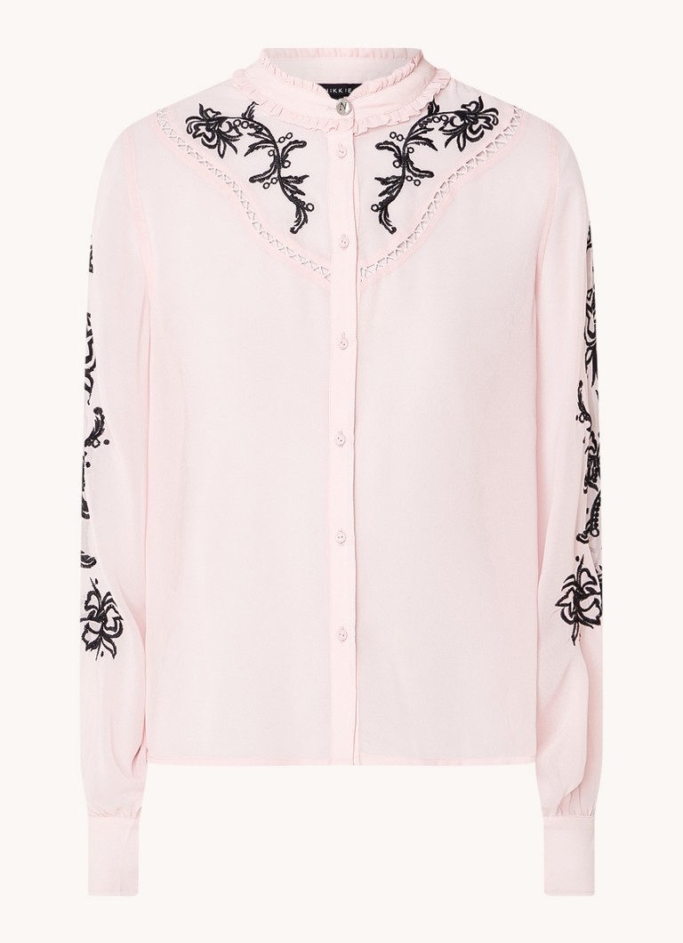 Blusa semitrasparente NIKKIE Bonaire con ricami