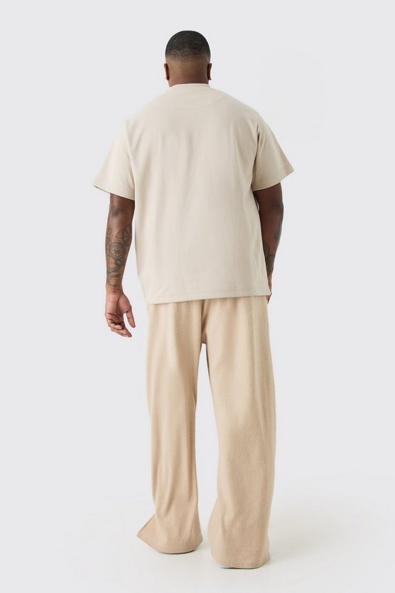 Plus lockere gerippte Ottoman Jogginghose mit geteiltem Saum