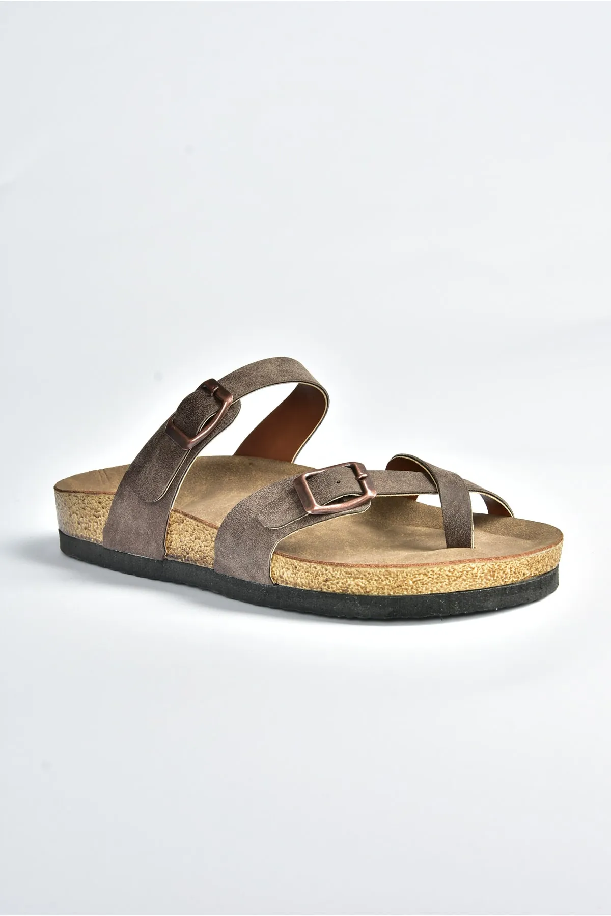 Fox Shoes  Braune Wildleder-Flip-Flops für Damen K777613402