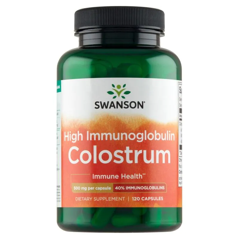 Cápsulas de colostro Swanson com alto teor de imunoglobulina