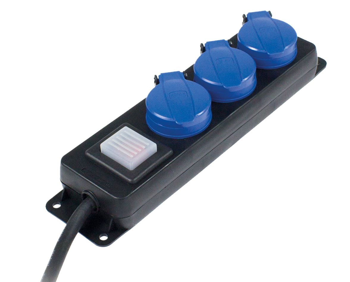 Πρίζα Schwabe 38618 Camping CEE 230V/16A IP44 3-οδών 3-πολική H07RN-F 3G1.5 1.5m