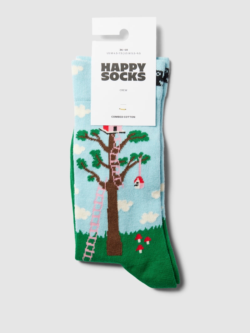 Socken mit Allover-Print Modell 'Treehouse' in grün
