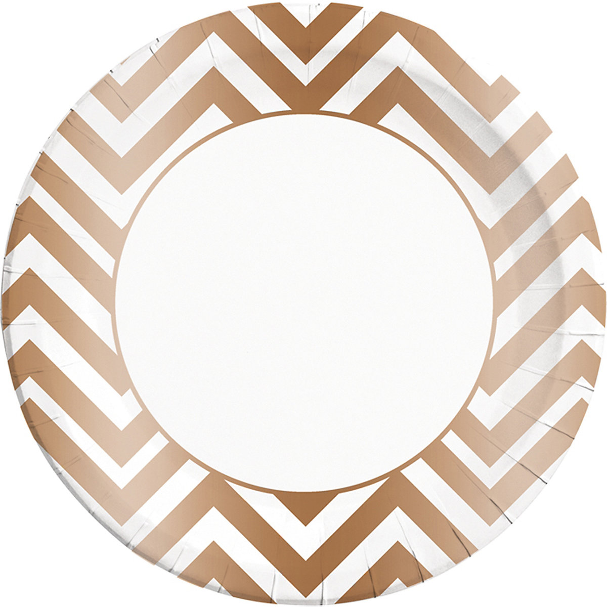 Papp-Partyteller Copper Chevron, Ø 23 cm, 8 Stück