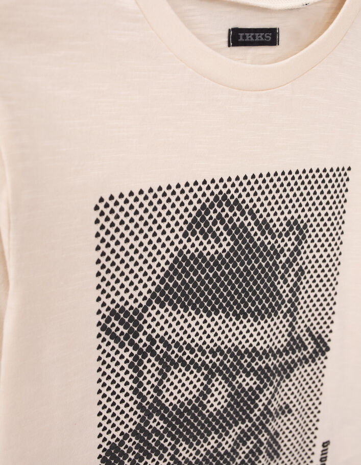 T-shirt écru coton bio visuel optique gangster gomme garçon