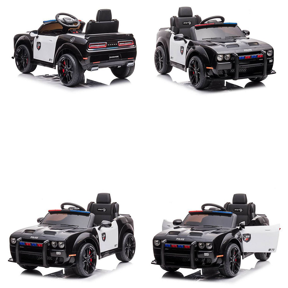 Kinder Elektroauto Dodge Polizei Sirene Fernbedienung Polizeilichter MP3 Elektro-Autos