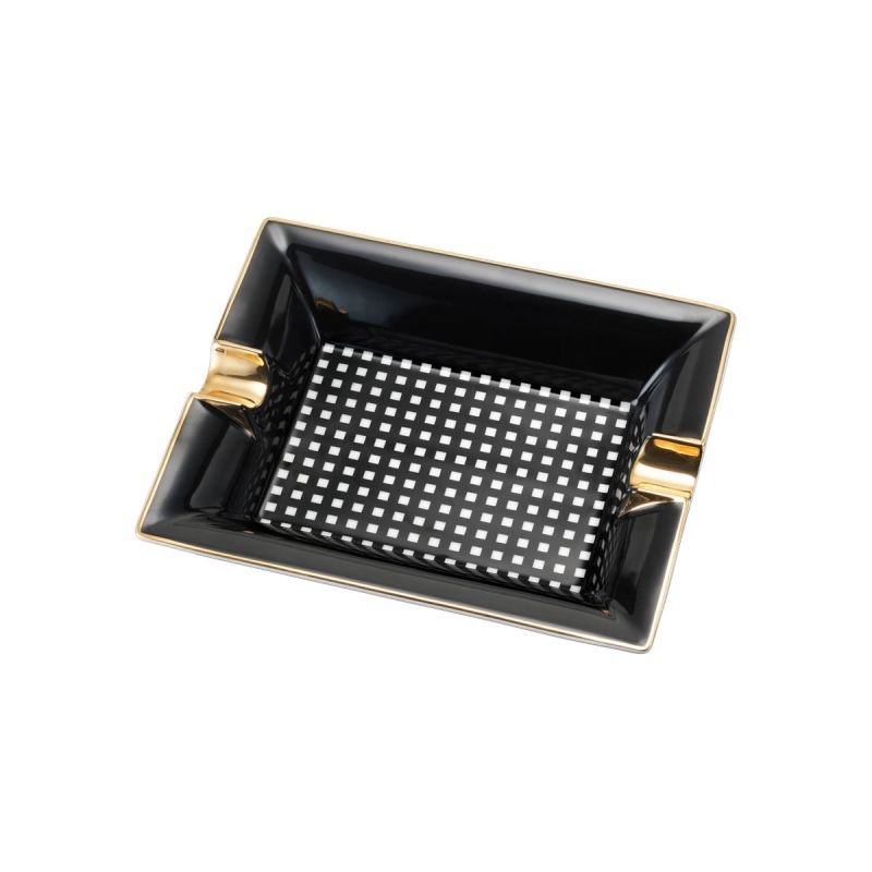 Siglo Black Checkers Tischaschenbecher