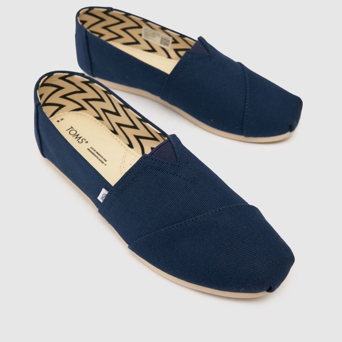 TOMS alp pamut lapos cipők sötétkék színben
