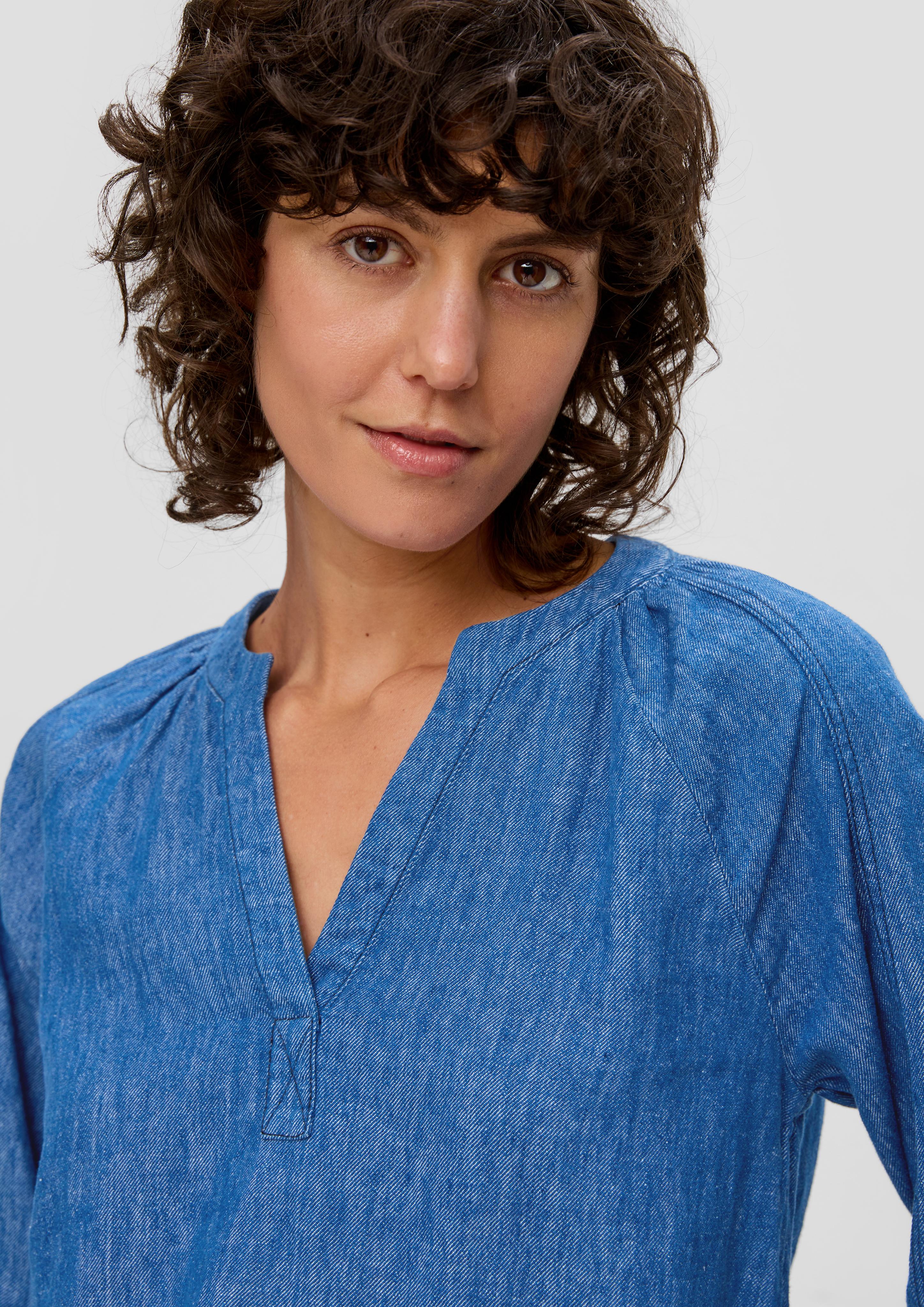 Tunikabluse aus Leinenmix in Denim-Optik  2142322-58Y6