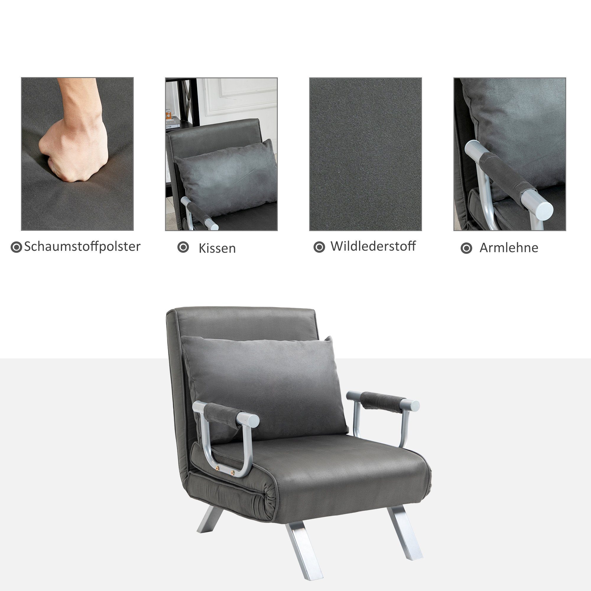 HOMCOM Sessel Schlafsessel