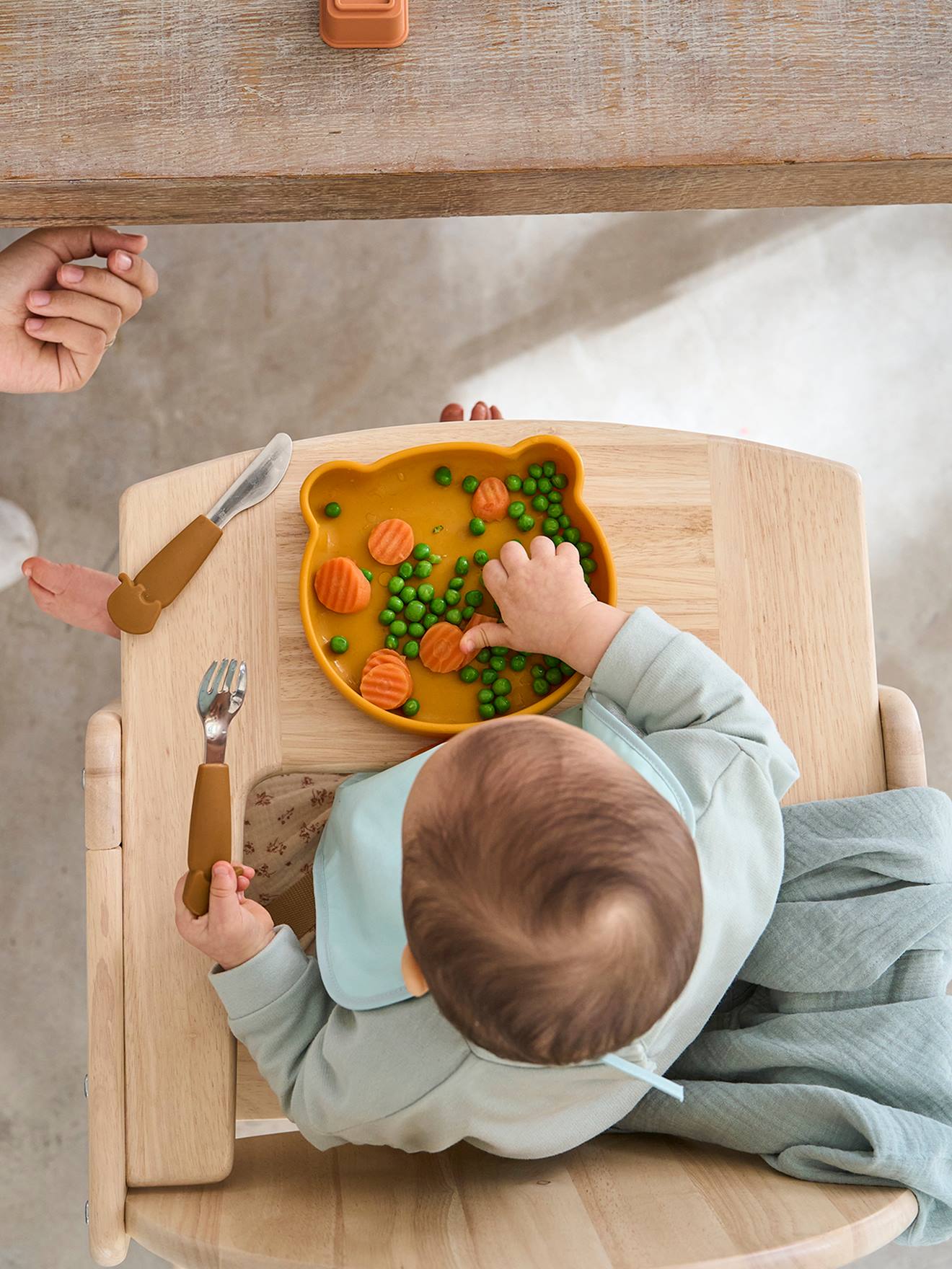 Coffret repas en silicone Ours hellgrün
