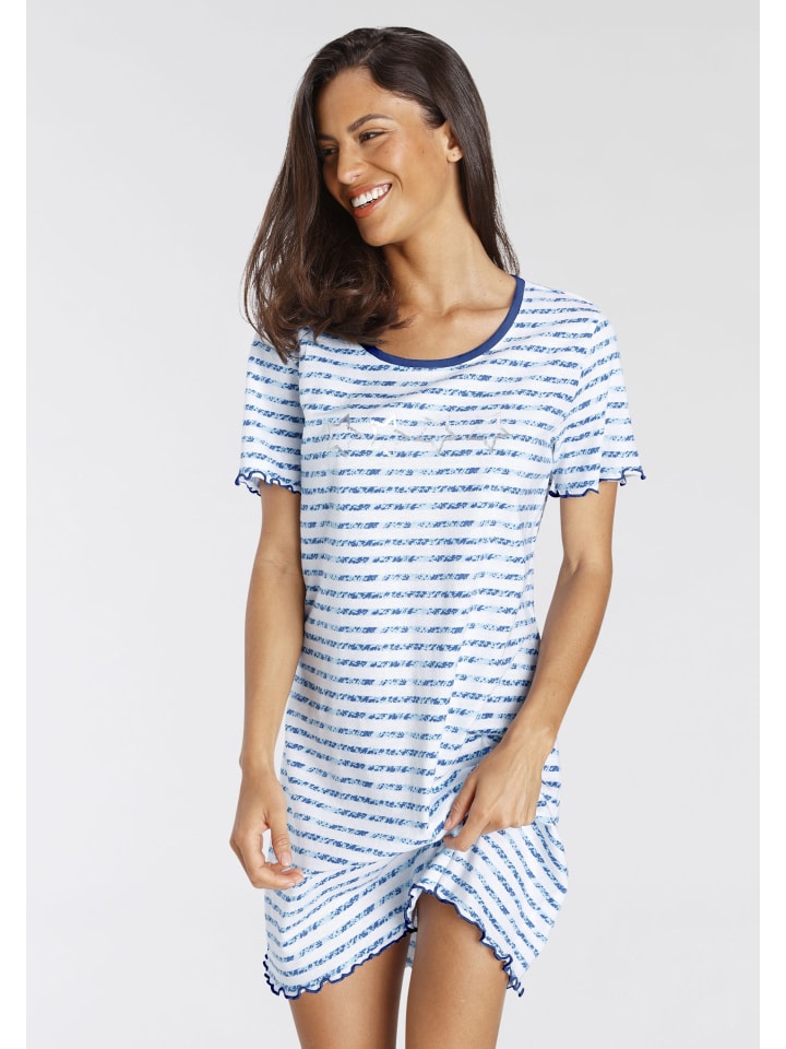 VIVANCE DREAMS Sleepshirt in blau gestreift günstig kaufen