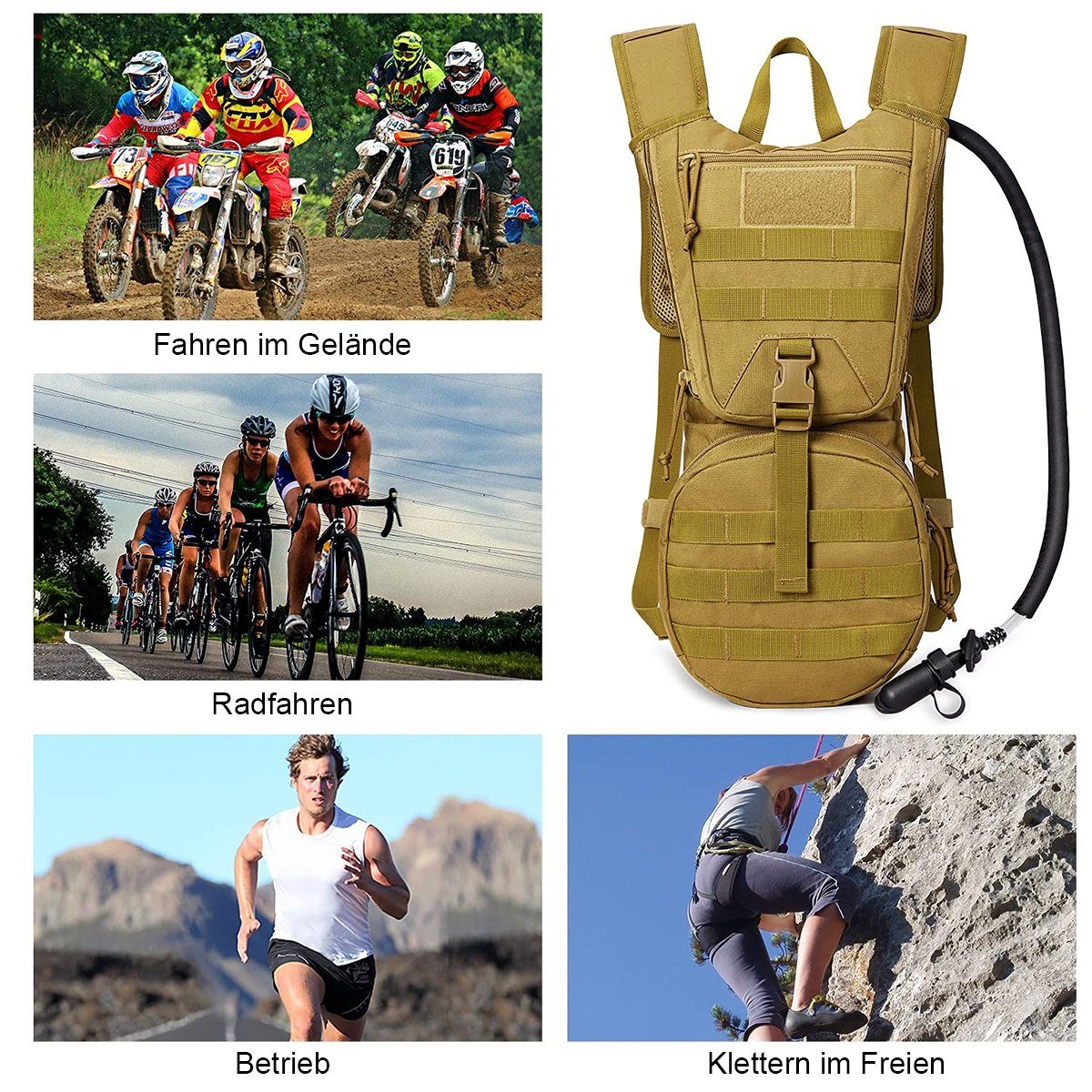 G4Free Trinkrucksack, Militär Trink -blasen Wanderrucksäcke mit 3L