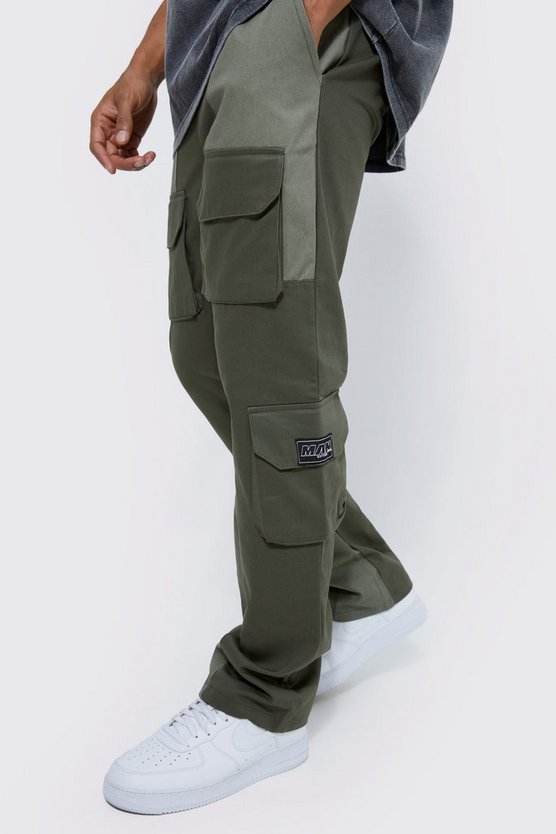 Slim-Fit Colorblock Schlag Cargo-Hose