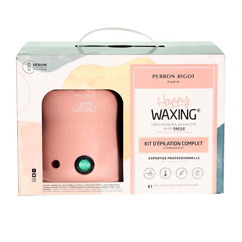 perron rigot Kit d’épilation complet Happy Waxing Kit chauffe-cire, cires et soins inclus