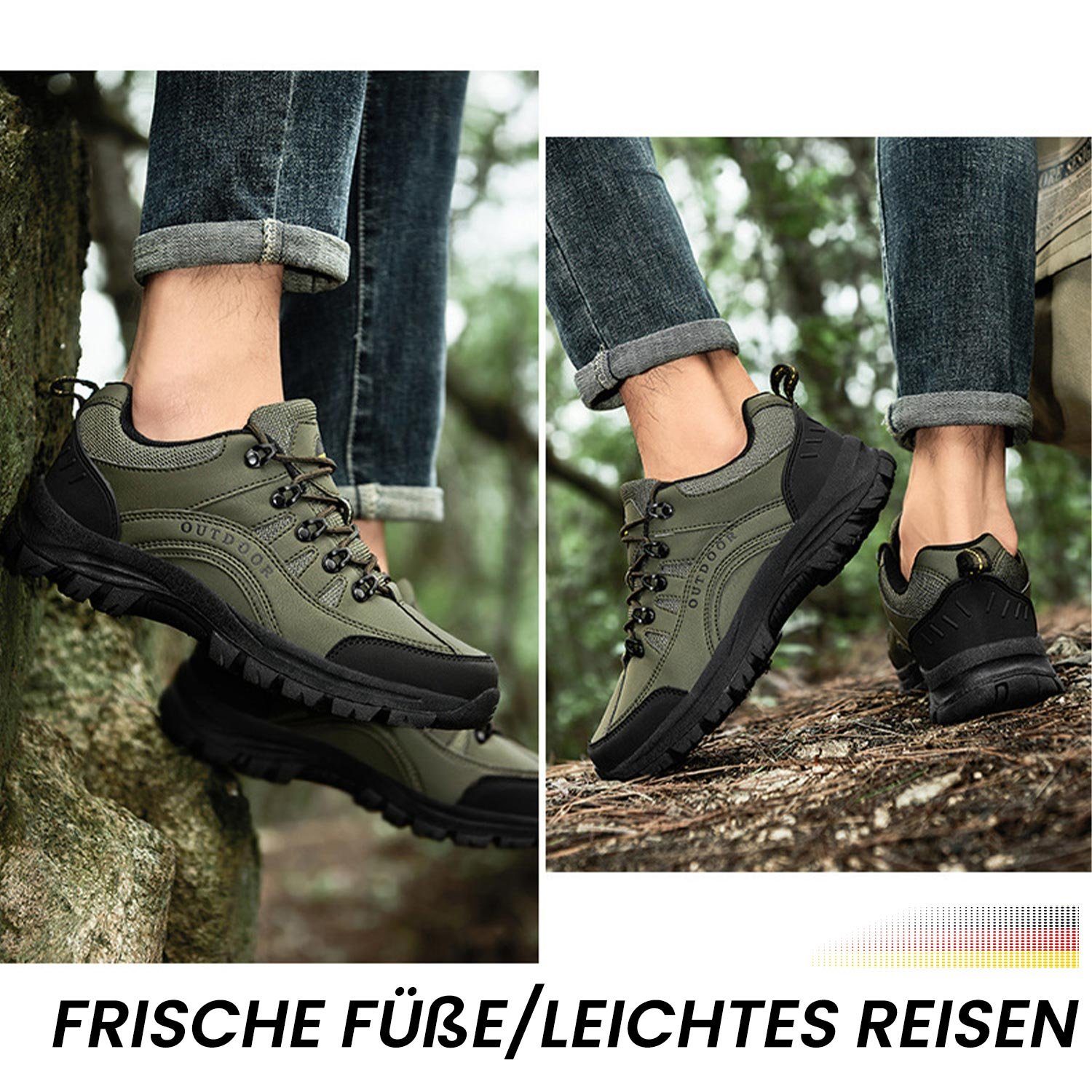 MAGICSHE Outdoor Wanderschuh mit dicker Sohle, rutschfest,wasserdicht