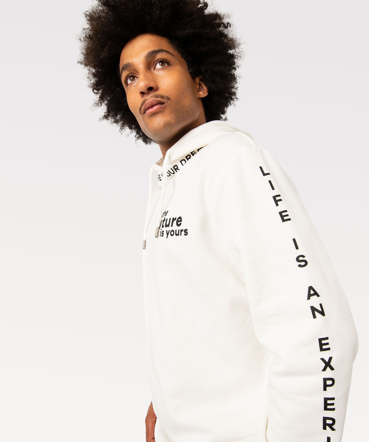 Sweat à capuche en molleton doux homme blanc | GEMO