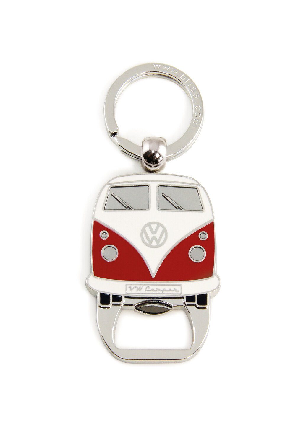 VW Collection by BRISA Schlüsselanhänger Volkswagen Schlüsselring mit Flaschenöffner im T1 Bulli Bus Design, Softemaille/Vernickelt