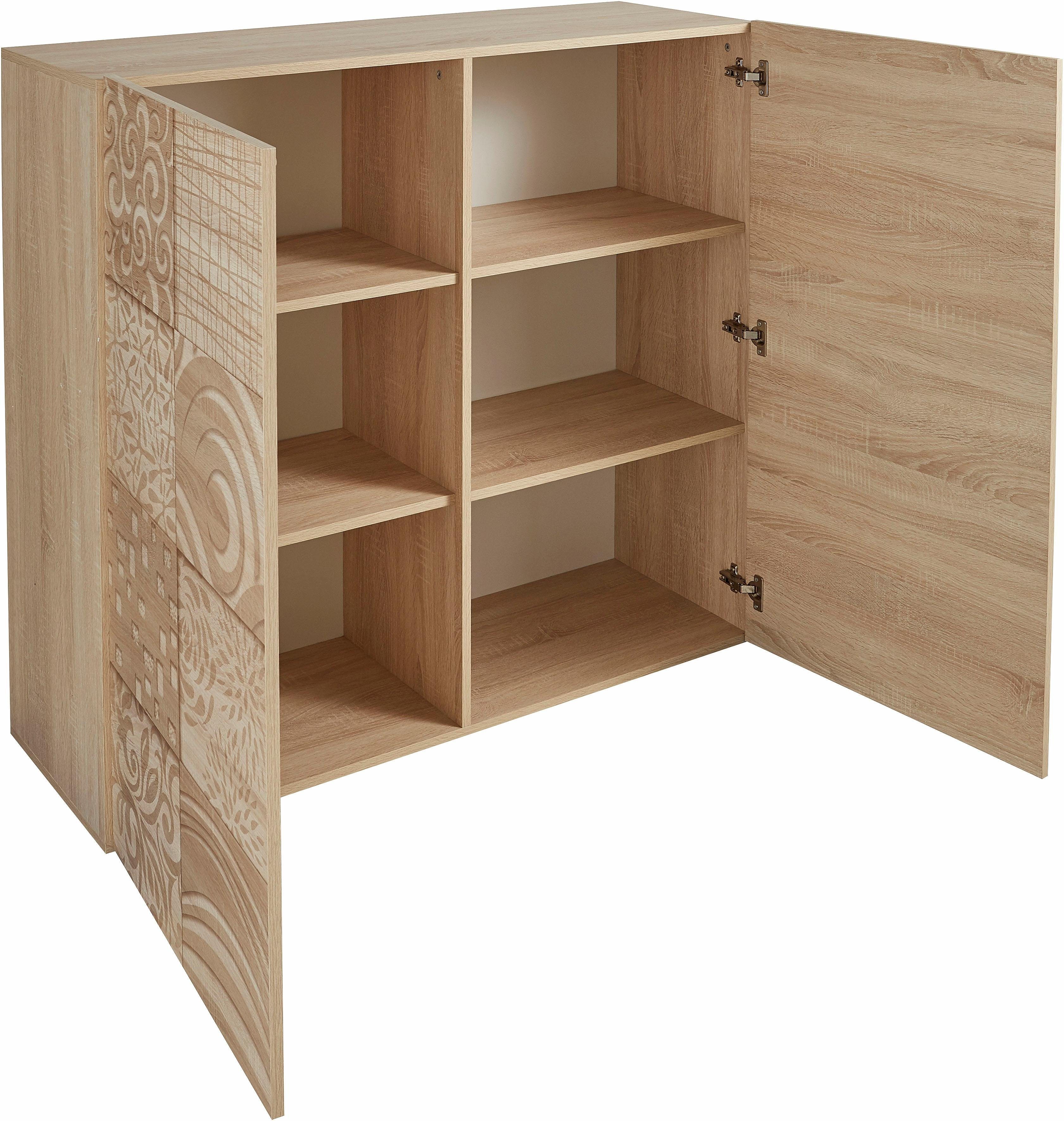 LC Highboard Miro, Breite 121 cm mit dekorativem Siebdruck