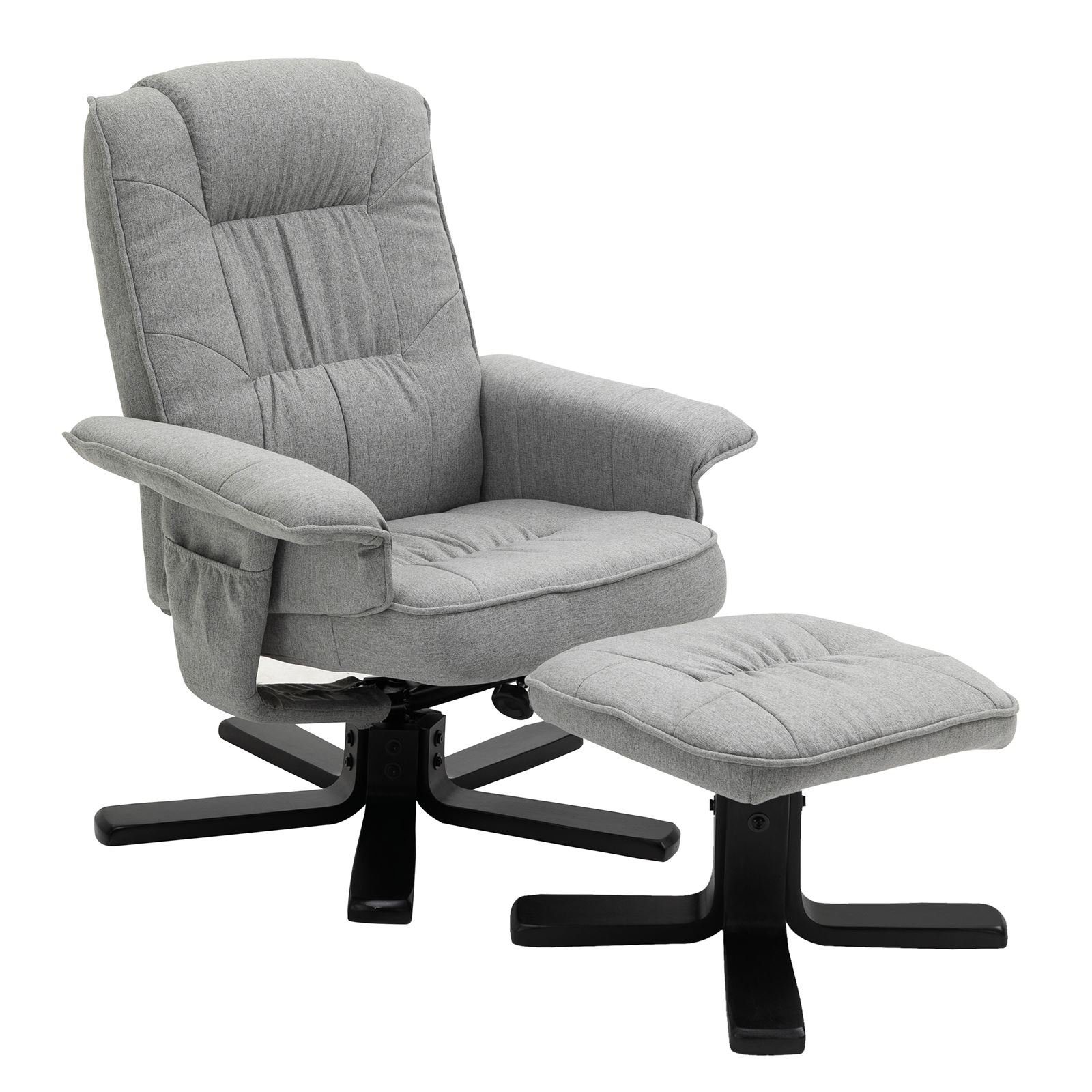 IDIMEX Relaxsessel CHARLY, Relaxsessel mit Hocker Fernsehsessel Gestell schwarz Polstersessel Sto