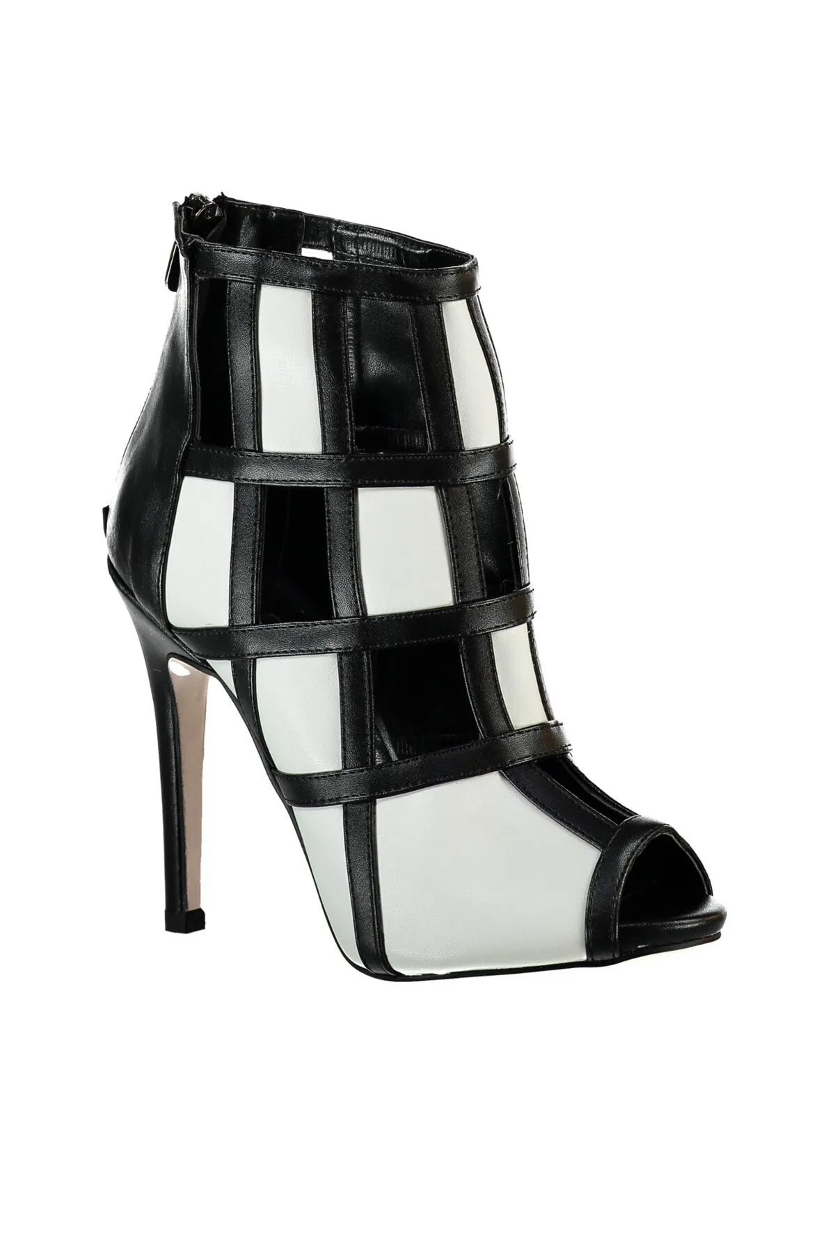 Fox Shoes  Schwarz-weiße Damenschuhe mit Absatz B372274909