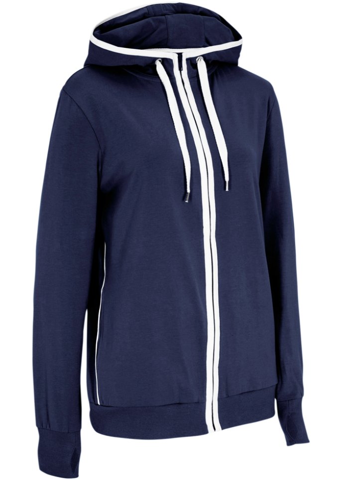 Stretch-Sweatjacke mit Baumwolle