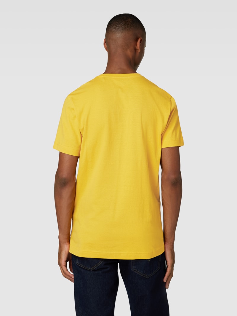 T-Shirt mit Label-Print in senfgelb