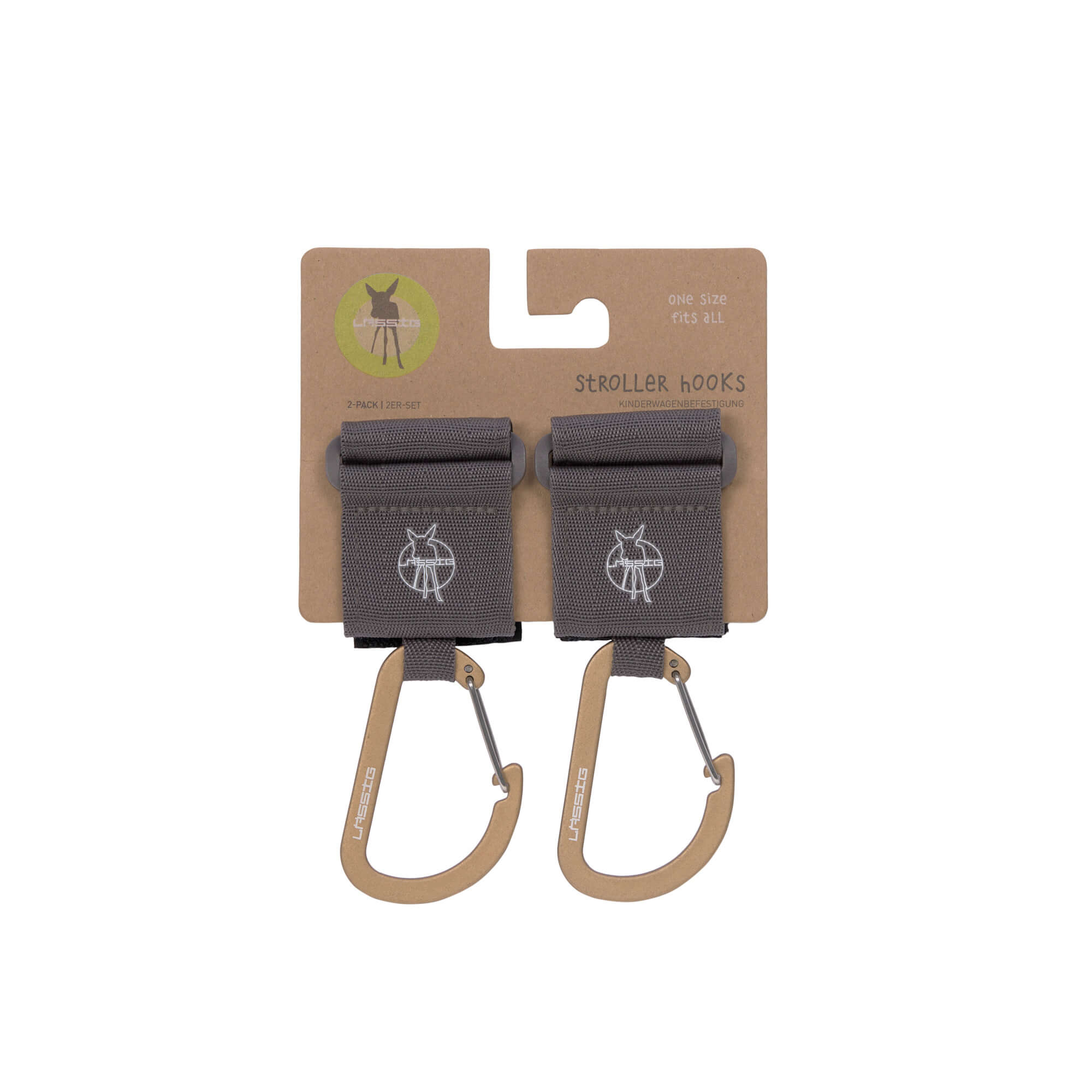 Kinderwagenhaken 2er Set - Karabiner, Anthrazit