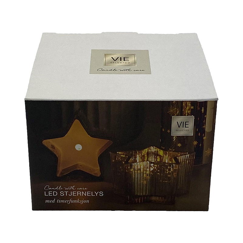 Vie Selected Stjernelys 10,8x6,5 cm LED gull