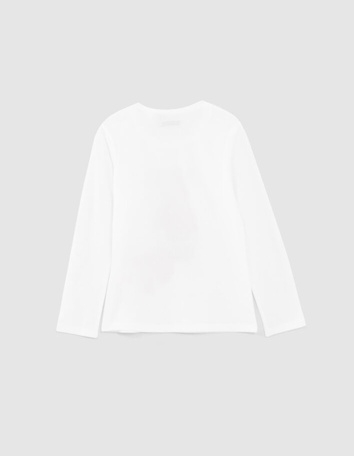 T-shirt blanc cassé visuel lionne-pom pom girl fille