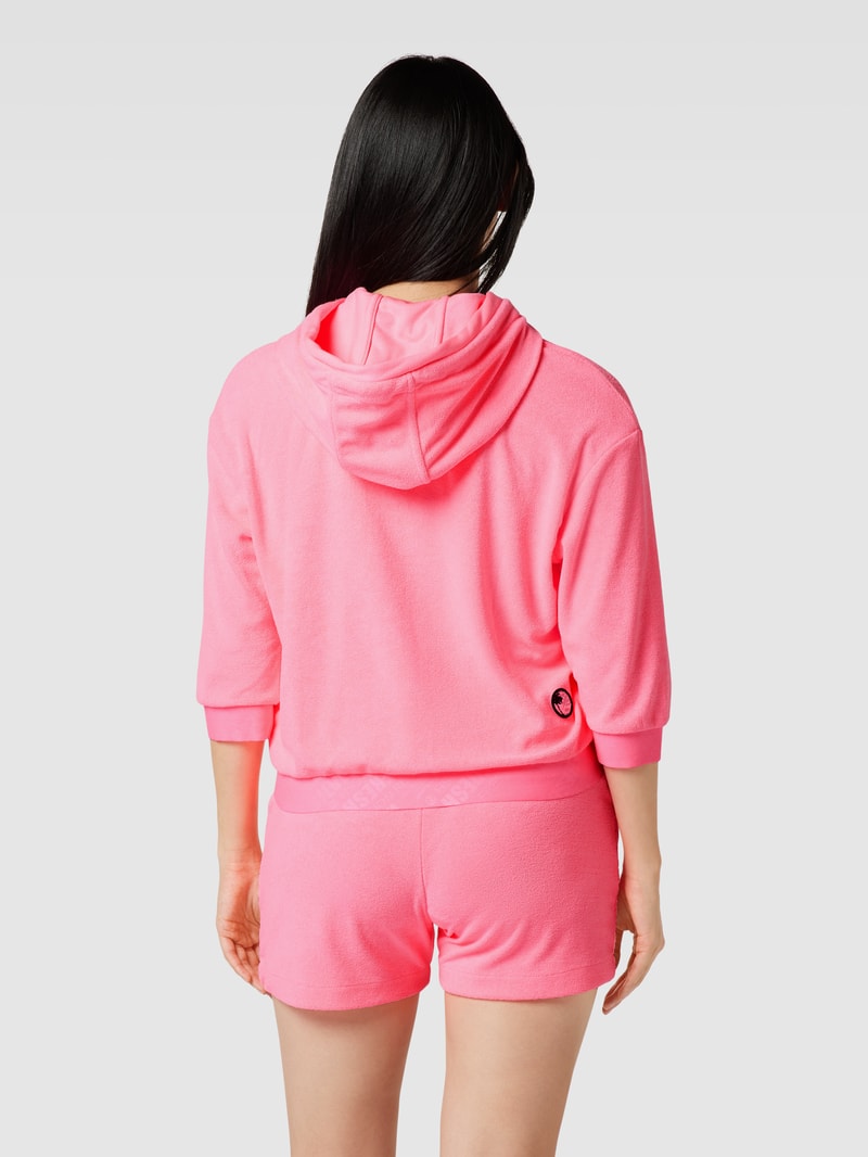 Sweatjacke mit Kapuze Modell 'LUSHY' in neon pink