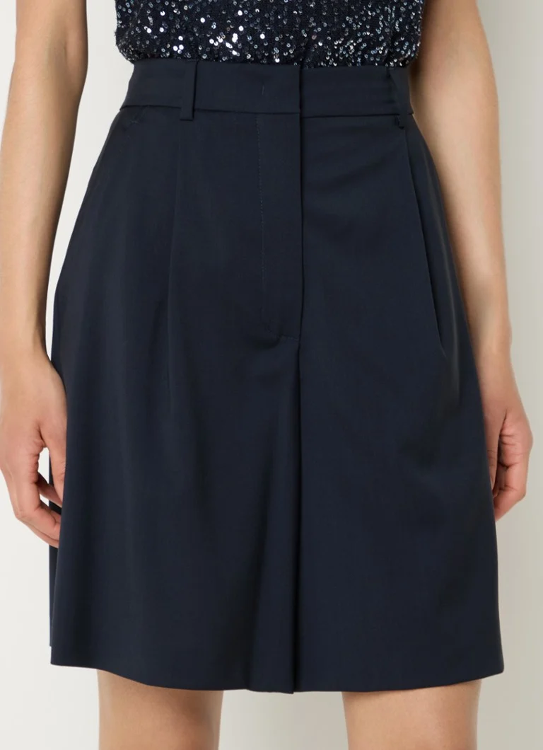 Pantaloni scurți din lână virgină cu talie înaltă și croială lejeră MaxMara Belbo