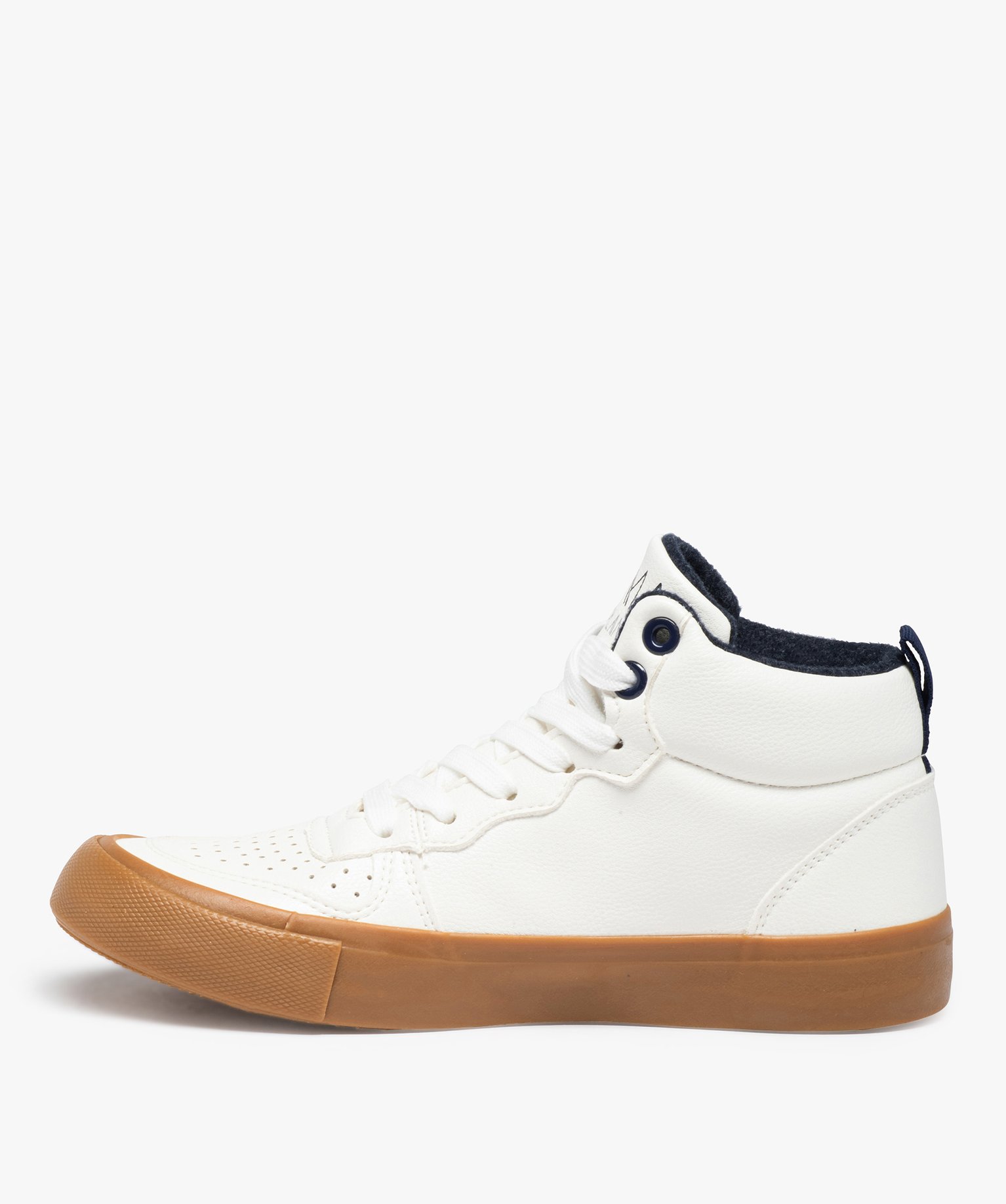 Baskets Garçon mid-cut unies à lacets – Alma Planète blanc | GEMO