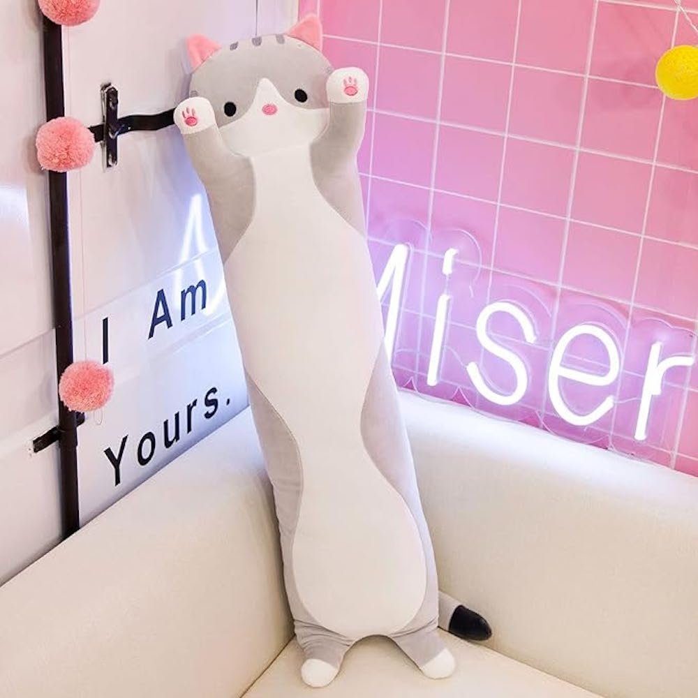 vokarala Seitenschläferkissen Plüsch Kissen Plüschtier Schlafkissen Weiche Lange Kuschelkissen 90cm, Seitenschläfer Rückenschläfer kissen Geschenk für Kinder Freundin
