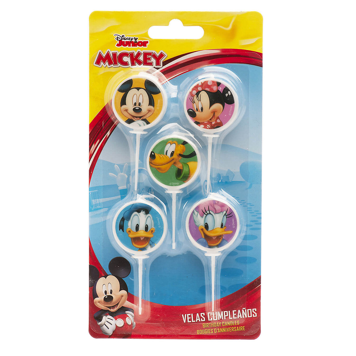 Geburtstagskerzen rund   Mickey Minnie Mouse, 5 Stück