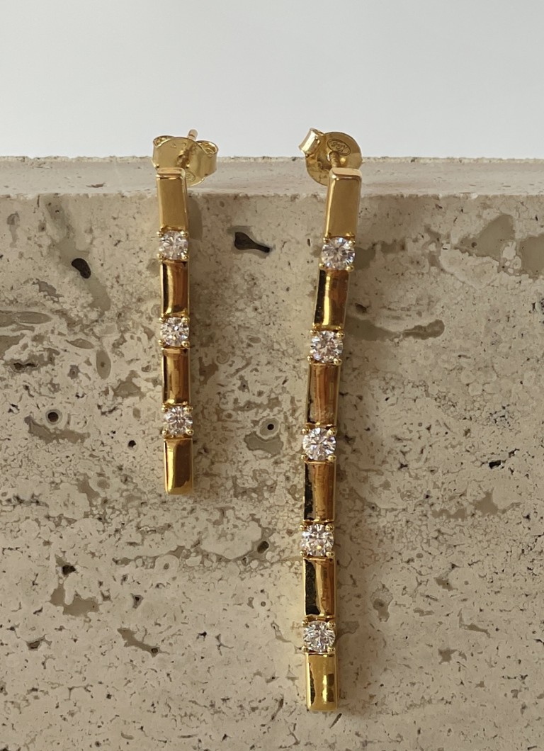 24Kae Gold plated stud earrings 42470Y