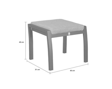 LC Garden Gartenlounge-Hocker LC Garden Sondrino Hocker schwarz Fußbank