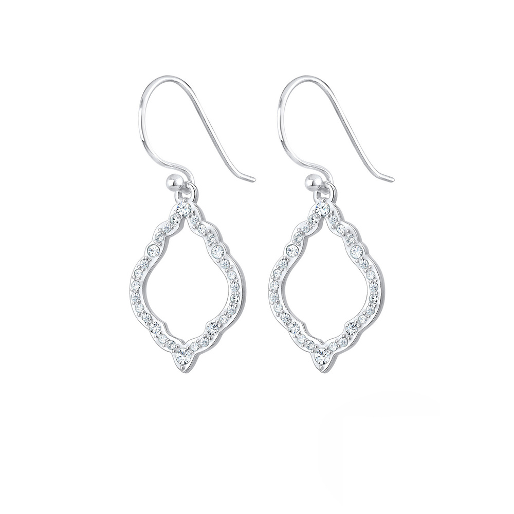 Elli Elli Boucles d'Oreilles Hänger Ornament Kristalle 925 Silber Boucles d'oreilles