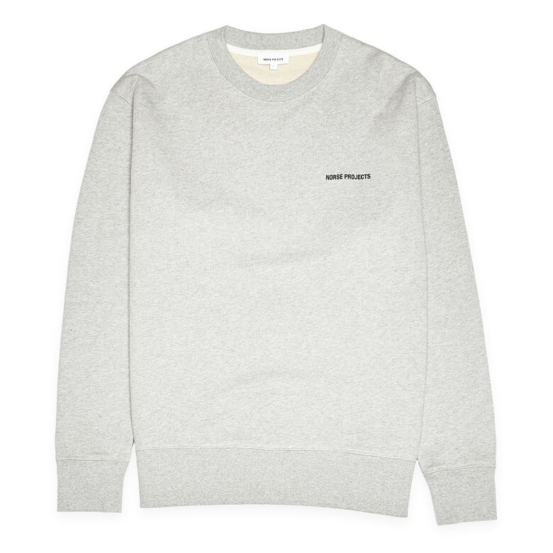 Norse Projects Arne Relaxed Organic Logo Sweatshirt light grey melange